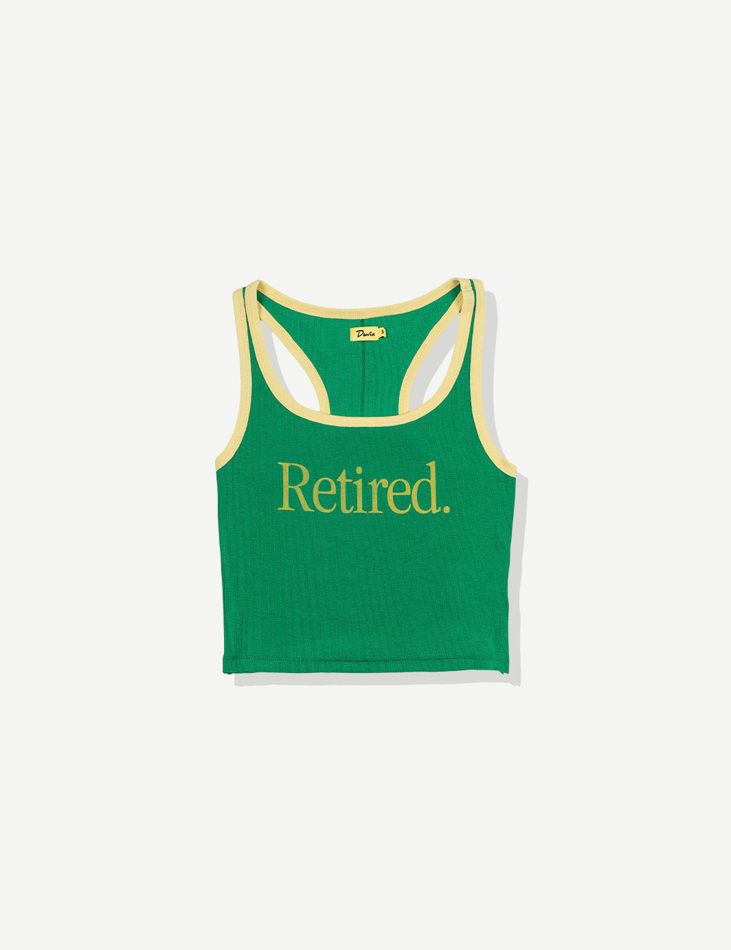 retired tank top in green by Duvin Design Co