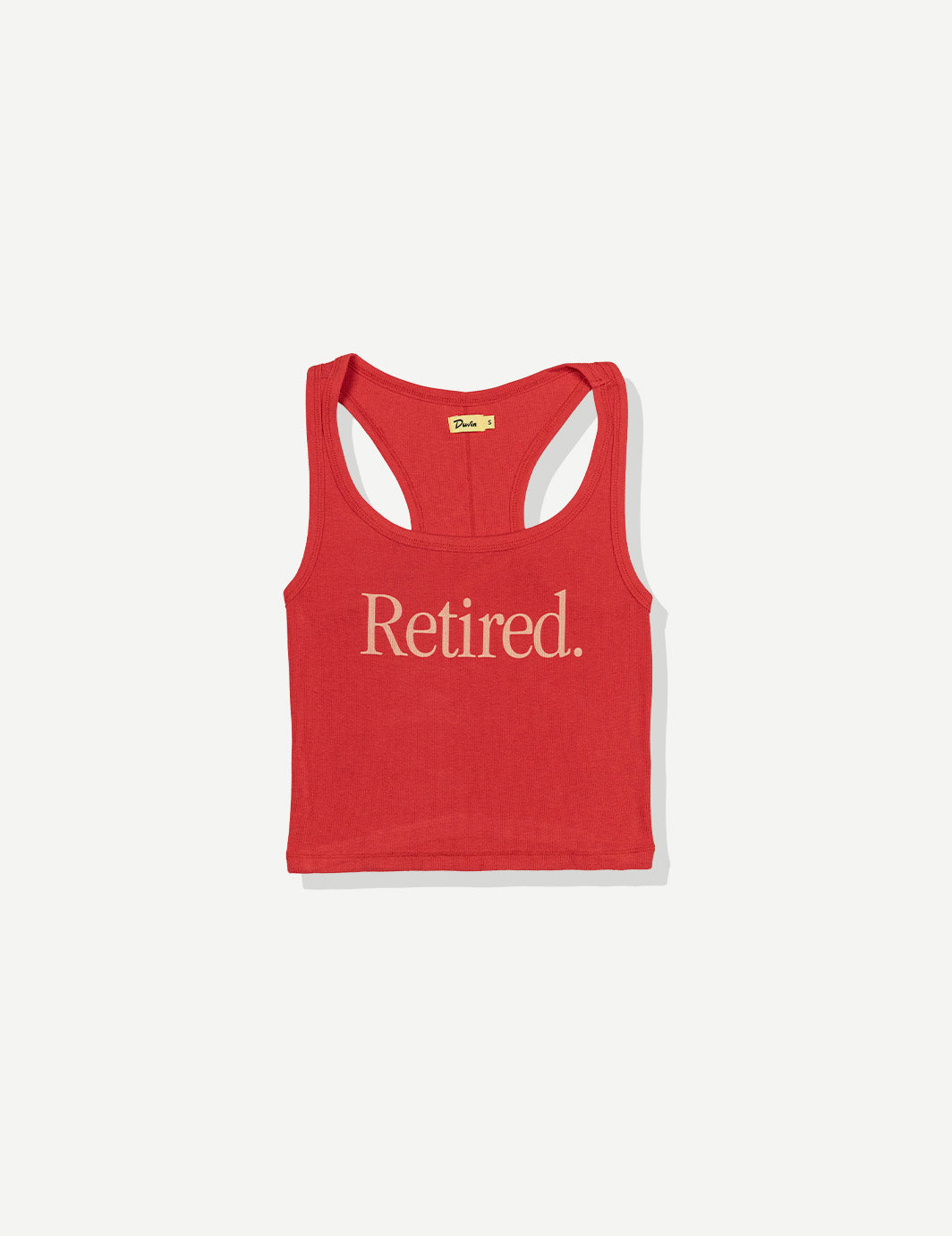 hot red womens tank top by Duvin Design Co with Retired. slogan